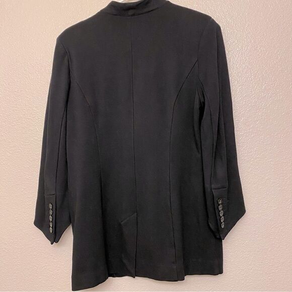 CAbi 3026 Turner Black Ponte knit Collarless one button Blazer jacket Size 6 - Picture 3 of 13